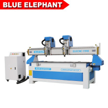 Double Separate Heads 1940 CNC Machine with High Speed / Multi Spindle 3D Wood CNC Router with Rotary